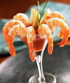 Shrimp in a cocktail glass