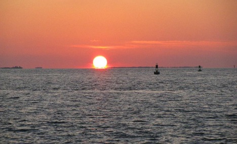 Key west sunset on horizon