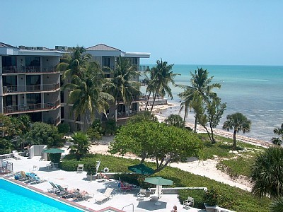 Top floor view of 1800 Atlantic condominium in Key West.